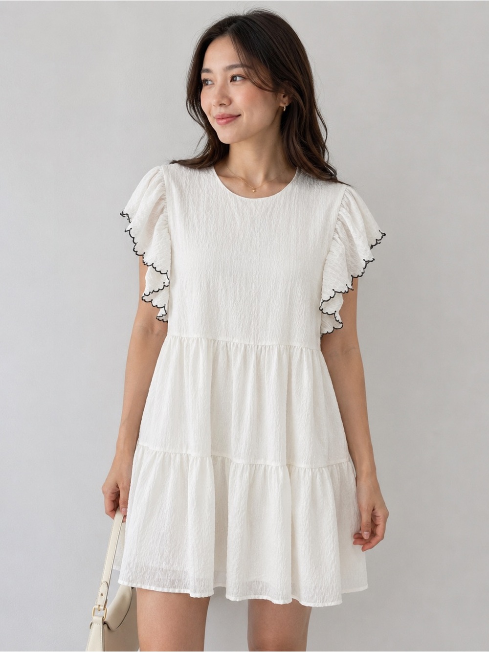 Who What Wear Textured White Tiered Dress XL #Cottagecore #Boho #SummerDress